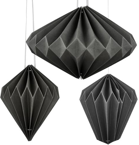 Frau WUNDERVoll® Premium Weihnachtsdeko Papier matt grau Magnetverschluss 3er Set Ø25cm, 15x13,5cm, 15x13,5cm/ Weihnachten Advent Dekoration Fenster Weihnachtsschmuck Weihnachtsdekoration Fenster-Deko