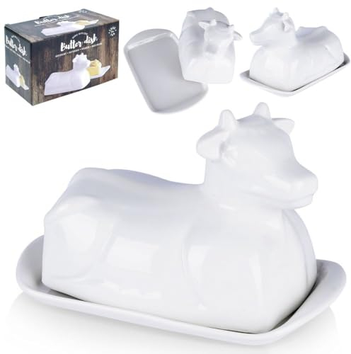 Vilde Beurrier avec couvercle en porcelaine blanche – Beurrier – Beurrier – Beurrier – Beurrier – Cloche à beurre – Beurrier – Beurrier – Beurrier – Distributeur de beurre