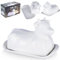 Vilde Beurrier avec couvercle en porcelaine blanche – Beurrier – Beurrier – Beurrier – Beurrier – Cloche à beurre – Beurrier – Beurrier – Beurrier – Distributeur de beurre
