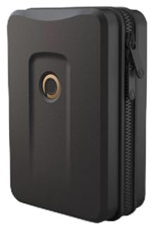 Plevo Reiseetui Hardcase Kofferform 18 x 24 x 9 cm Herren Damen Kosmetiktasche Kulturtasche (Schwarz)
