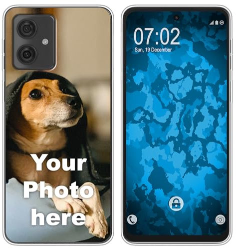 PhoneNatic personalisierte Handyhülle für Moto G54 Custom Case transparent zum selbst gestalten mit eigenem Foto Bild Text individuell