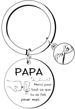 KJKJKJ Cadeau de Fête Des Pères Noel Papa Porte-clés D'anniversaire et de Famille (2)