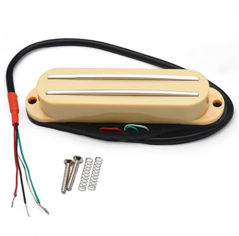 ROZILO Alnico 5 Hot Rail Humbucker Single-Coil-Size Pickup 9-10K Humbucker für ST Single Size Pickup E-Gitarre Creme