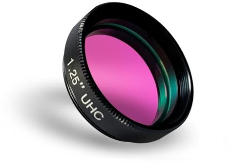 FIBONAX 1.25 Inch UHC Filter for Telescopes – Ultra High Contrast Light Pollution Reduction Filter, M28.5x0.6 Threads for Astrophotography & Stargazing, Enhances Nebula & Moon Details