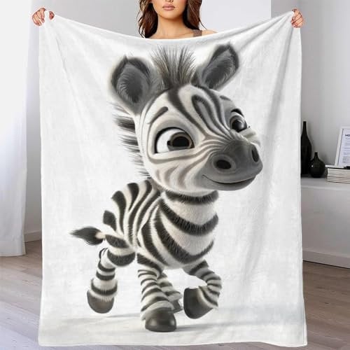Euxclxcl Portable Blanket Gift for Women, Flannel Blanket, Fluffy, Animal Art Zebra Blanket with Sleeves, 60x80inch(150x200cm), Sofa Blanket, TV Blanket with Sleeves