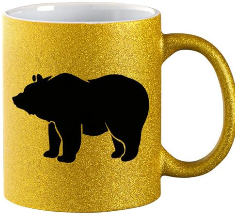 Huuraa Glitzertasse Bär Silhouette Geschenk
