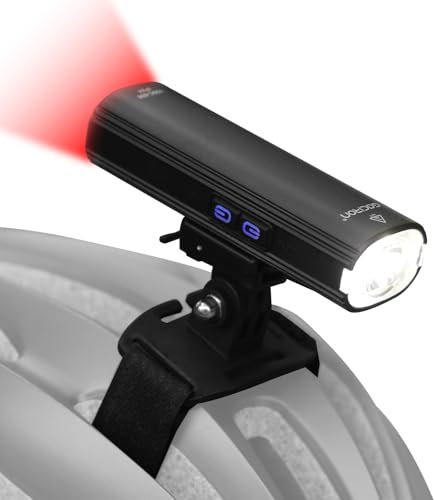 Gaciron luz Bicicleta Delantera y Trasera 600 lúmenes,4+4 Modos de Brillo,Diseño de Faros y Luces traseras Integrados,Peso Ligero,Instalación del Casco,luz Delantera de Bicicleta Recargable por USB