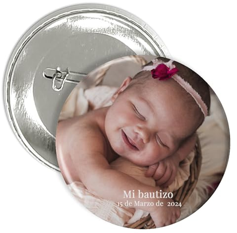Badges personnalisés Imperdible. Photo Cadeaux personnalisés. Cadeaux d'entreprise. Cadeaux pour les invités. Remises quantitatives.