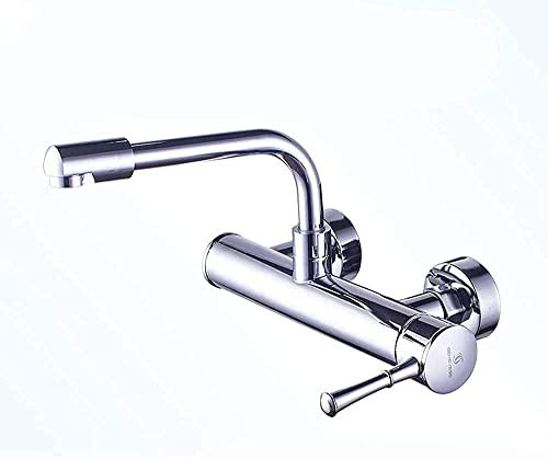 ZXFNVXC Grifo de Cocina Empotrado de Pared, Fregadero de Agua fría y Caliente, Grifo de Piscina, Grifo Universal Giratorio, Extensible, Plegable, apilable, Grifo de Boca Larga, Grifo de Piscina