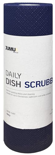 Jumuk Supplies Daily Dish Scrubber Sheet Non-Scratch Household Disposable Cleaning Sponges | Recyclable, Eco-Friendly & Perfect for Kitchen, Home Cleaning and Outdoor Use (1, Navy)