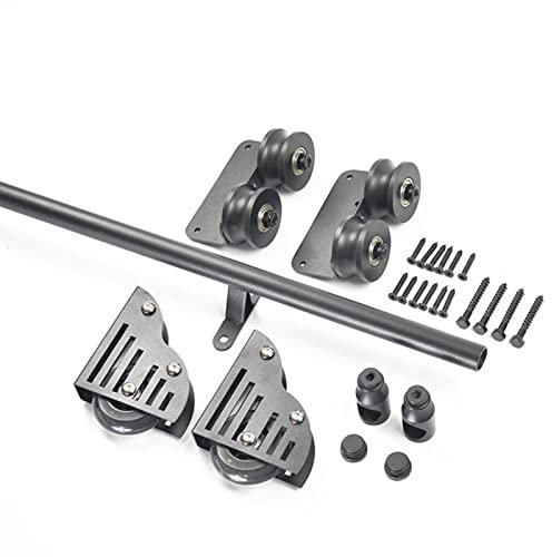 CuNtoHHH Leiterschienen-Hardware-Kit, 3,3 Fuß – 20 Fuß Rollleiter-Hardware-Bibliothek Schiebeleiter-Hardware-Kit mit Bodenrollen + Verlängerungsschiene, für Zuhause/Innenbereich/Dachboden (Größe: 3,3