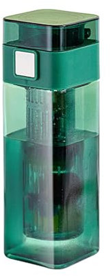 Bouteille d'eau à infuseur - Bouteille d'eau carrée pour d'herbes - Bouteille d'eau carrée - Infuseur à fruits - Pour la salle de sport et l'extérieur