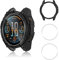 Aerku Custodia per Garmin Fenix 8 51MM, Con 2 Pezzi 9H HD Anti Graffi Vetro Temperato Pellicola Protettiva, Custodia Protettiva Telaio Morbido Silicone Cover Protezione - Nero