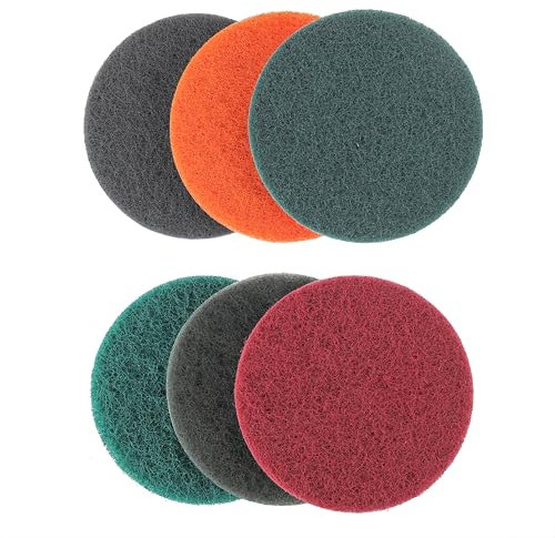 CDDCWZ Schleifvlies 125mm Klett 12 Stück für Exzenterschleifer Schleifschwämme Polierschwämme 125 mm geeignet für Metalle einschließlich Edelstahl Kunststoff Stein Holz