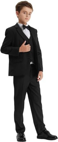 mintgreen 3teiliges Anzug-Set für Jungen, Jacke & Hose mit Krawatte 128-170 | Blazer für Jungen, Samtanzug für Kinder, Smokingblazer