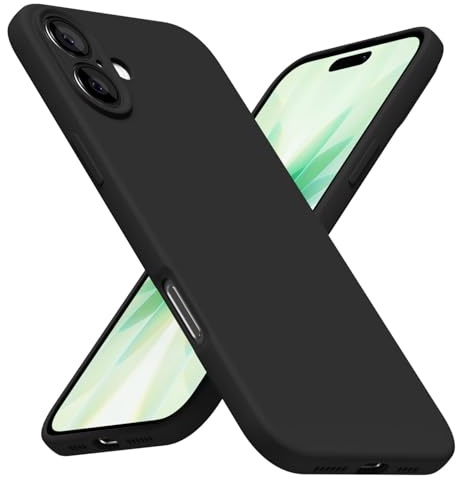 LoeoeL for iPhone 17 Phone Case Silicone, Minimalist Ultra Thin Slim Soft Rubber Gel Solid Color Matte TPU Cute Case for Women Men, Girly Plain Aesthetic Design & Camera Cover Protection, Black
