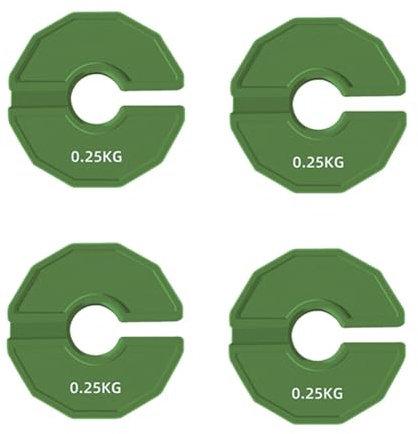 Nihcora Set of 4, 0.25kg Green Rubber Dumbbell Fractional Plates for Micro Loading in Strength Training