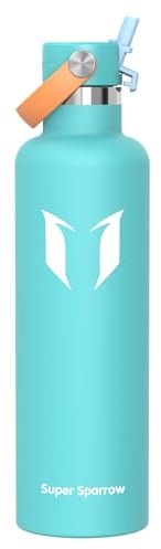 Sparrow Insulated Water Bottle 1.2L FlipFlow Metal Drinks Bottle with Straw