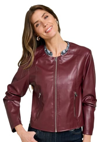 Amber Ladies Faux Leather Zip Jacket
