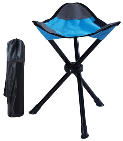 Sedia con treppiede, comodo sgabello a 3 gambe, sedia stabile in acciaio resistente, design leggero e facile da trasportare, seduta portatile per esterni, per escursioni, caccia, giardino, campeggio