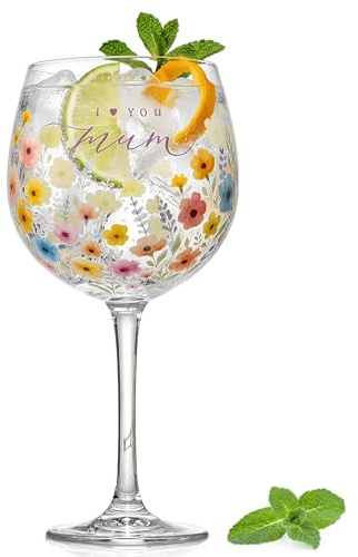Lesser & Pavey I Love You Mum Gin Glass | Home, Kitchen, Restaurant & Parties, Gin Glassware, Gift For Women, Men, Wedding & Christmas
