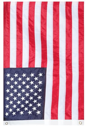 Kichvoe Amerikanische Flagge 90x60cm aus Oxfordstoff Bestickte Stars And Stripes Waschbar und Wetterfest für Außen und Innendekor