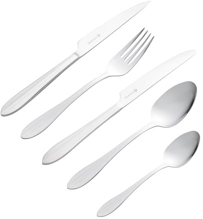 Viners Breeze Cutlery Set | 18/0 Stainless Steel | Set of 16 Pieces + 4 Steak Knives | Silver Mirror Finish | Dishwasher Safe