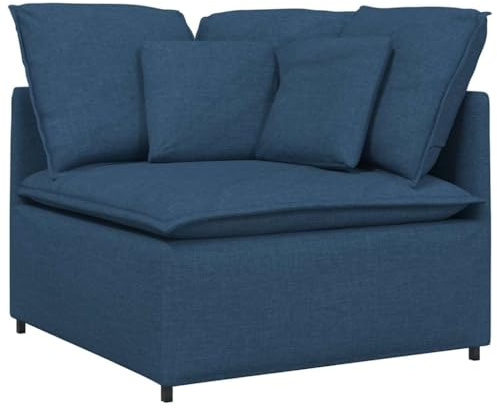 QZZCED Modulares Ecksofa mit Kissen in Blau und Eckteil für Flexible Raumgestaltung