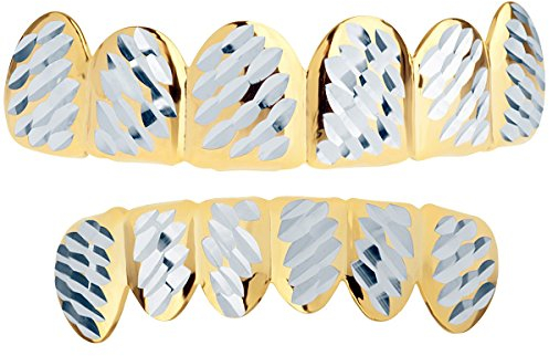 Gold Grillz - One size fits all - Diamond Cut IV - SET