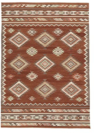 RugVista, Kelim Malatya, Teppich, Kurzflor Teppich, 200 x 300 cm, Rechteckiger, Moderner Kelim Teppich, Wolle, Flur, Schlafzimmer, Küche, Wohnzimmer, Schwarz/Grau, Schwarz