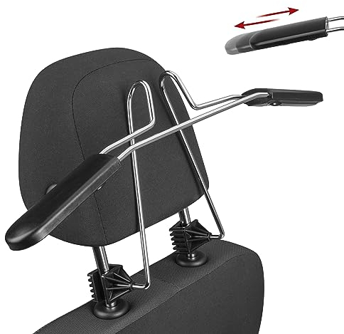 Walser Autokleiderbügel, PKW-Kleiderbügel, Jackenhalter-Kopfstütze Extender, KFZ-Kleiderbügel, Auto-Reisebügel, Kopfstützen-Kleiderbügel 50-61x25 cm