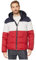 Tommy Hilfiger Men's Classic Hooded Puffer Jacket (Regular and Big & Tall Sizes) Down Alternative Coat, Midnight/White/Red, XXL