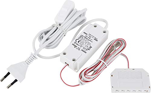 12V Mini-Amp, LED Trafo Netzteil 7W, Euro-Stecker, Ein-Ausschalter, 6-fach-Verteiler, 2x 2m Kabel
