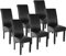 tectake® 6er Set Stühle, Kunstleder Stuhl mit hoher Rückenlehne, ergonomische Form, perfekt für den Esstisch, als Esszimmerstühle, Küchenstühle oder im Wohnzimmer - schwarz