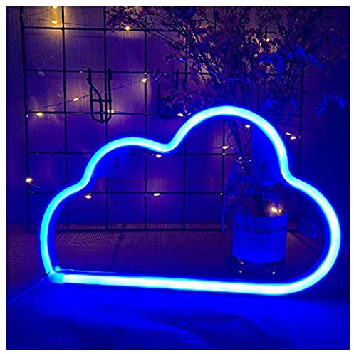 ENUOLI Neon Light Cloud Neon Signs Cloud Neon Lights Blue Neon Light Signs for Bedroom Walls Neon Night Lights for Children LED Neon Signs Battery/USB Neon Light Cloud Neon Light up Signs for Party