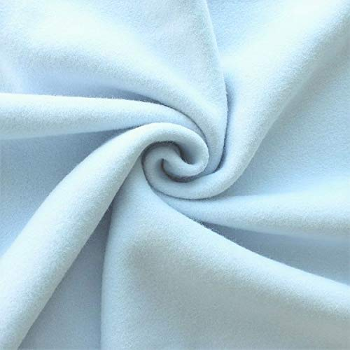 STOFFKONTOR Baumwolle Fleece Stoff - Öko-Tex Standard 100 - Meterware, hell-blau - zum Nähen von Bekleidung, Decken, Dekoration, zum Basteln uvm.