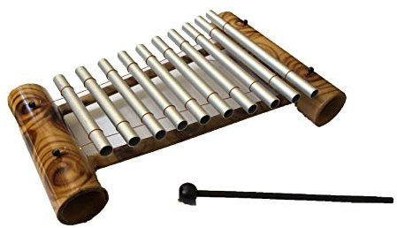 Handgemachtes Xylophon aus Bambus und Metall mit Stab