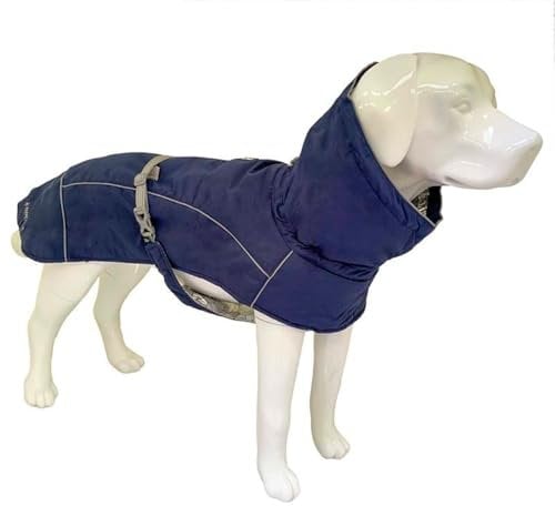 Croci C7081944 Hiking K2 – Wattierter Wintermantel, wasserdicht und wärmeregulierend für Hunde, Dunkelblau, 30 cm, 1 Stück