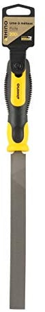RHINO - Râpe à métaux plate 200mm - Lime à métaux plate avec manche bi-matière - Longueur 200 mm - Garantie 5 ans - Permet de réaliser tous types de travaux de finition sur du métal