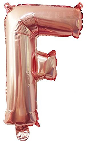 Lepep 40 cm Roségold Luftballons Zahlen von 0 bis 9 Buchstaben von A bis Z Party Deko Ballons für Geburtstag Babydusche Brautparty Hochzeit Abschlussball Folienballons Dekoration (Buchstabe F)