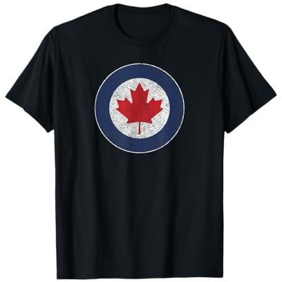 RCAF Royal Canadian Air Force Roundel Foglia d'acero Maglietta