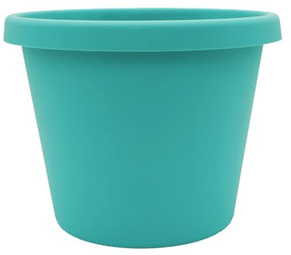 The HC Companies Pot de Fleurs en Plastique, Bleu Sarcelle, 25,4 cm