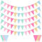 Laipuke Wimpelkette Outdoor, 5 Stück Regenbogen-Wimpelkette Girlande, 12 Wimpel pro Girlande