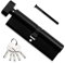 Bwintech 1 Pcs 50T/50mm Euro Cylindre en laiton, 100mm Thumbturn/Key Barrel Lock avec 5 clés horizontales en laiton,anti-crochetage, anti-perçage, anti-claquement, anti-choc,noire