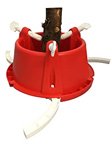 Plastic Christmas Tree Stands, Extendable Legs for Additional Support, BERTIE Xmas tree stand (Red)