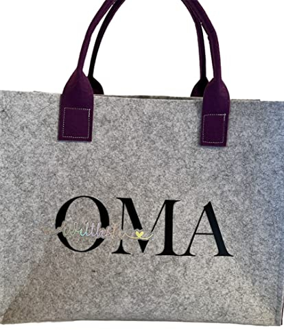 Filztasche Shopper weltbeste Oma besonders Geschenk Filz Handmade personalisiert
