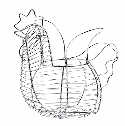 Cesta para Huevos, 1 Unidad, Soportes para Huevos de gallina, Alambre para Huevos de gallina en Forma de gallina, cestas de exhibición para Almacenamiento de Pollo, Estante