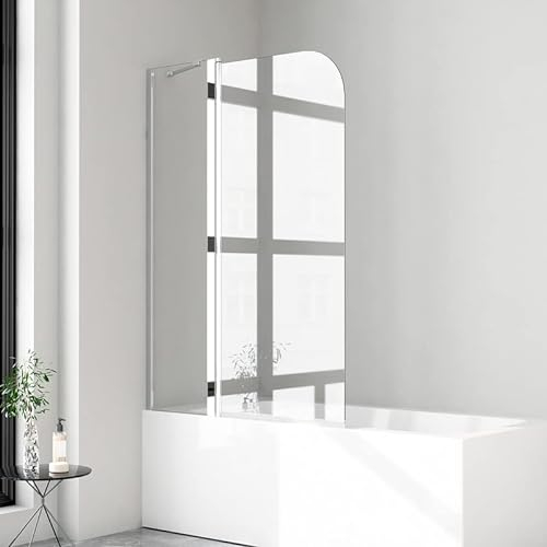 Duschwand für badewanne 100x140cm 2-teilig Drehtür Duschwand für Badewanne, 6mm Nano Glas Duschwand Badewannenaufsatz Duschtrennwand Duschabtrennung