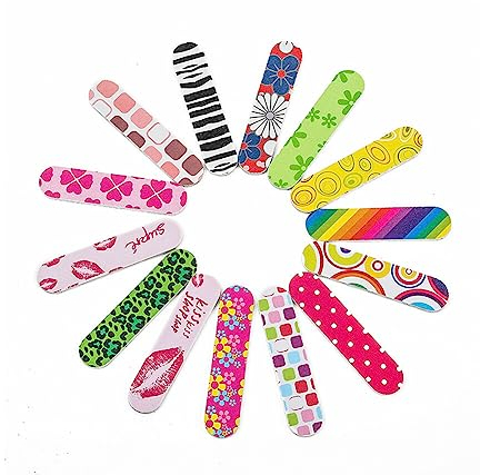 20 Mini Lime Colorate per Unghie, Spugna a Doppia Faccia, Blocco Tampone per Limare, Strumenti per Manicure e Pedicure, Acriliche e Naturali