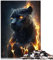 Puzzle für Erwachsene Black Panther Fantasy Fire 1000-teiliges Puzzle für Erwachsene Kinder 12+ Papppuzzles Denksportaufgaben für Erwachsene Größe: 26 x 38 cm